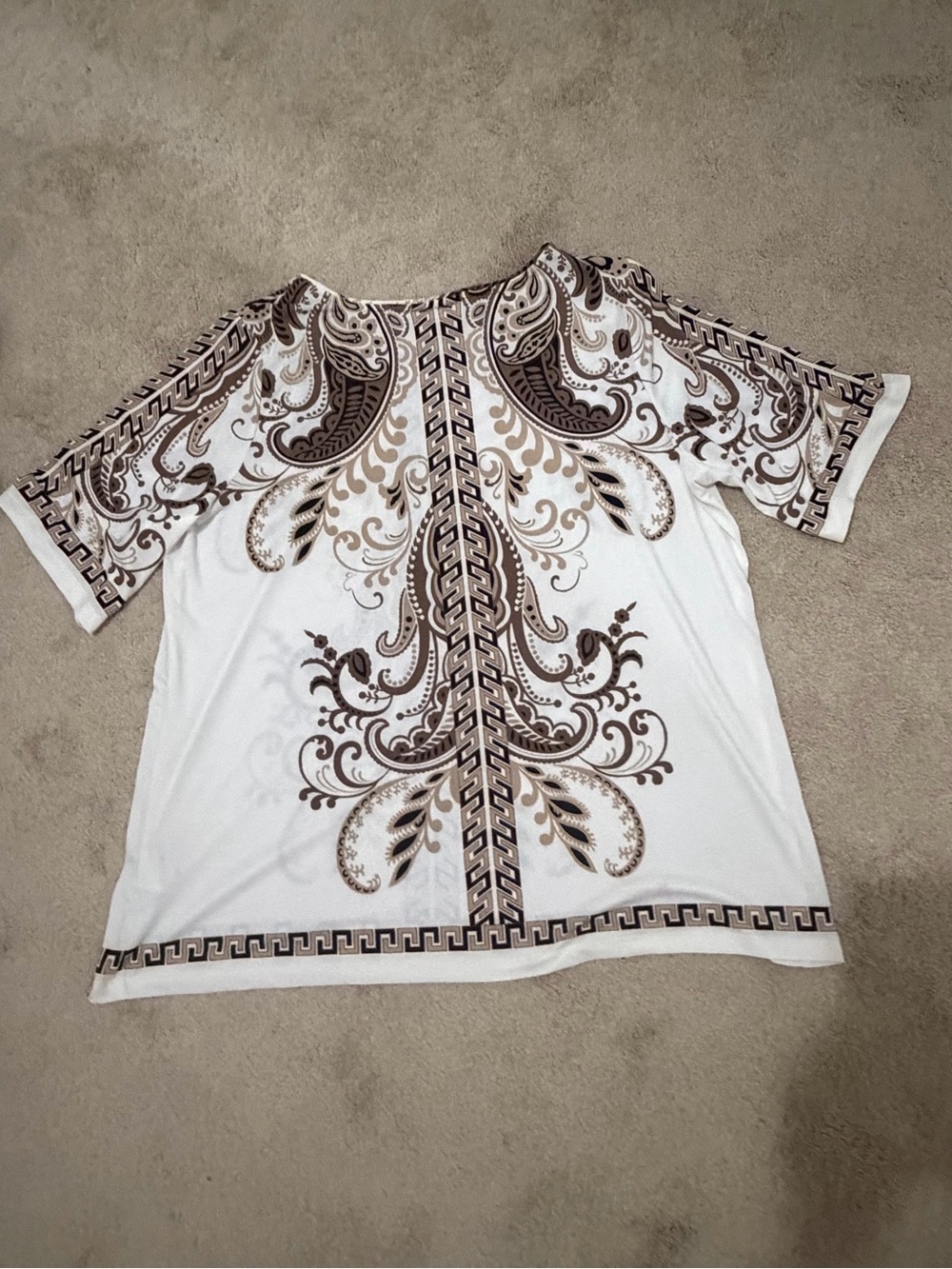 Susan Graver Top with Brown Paisley MedaPrint